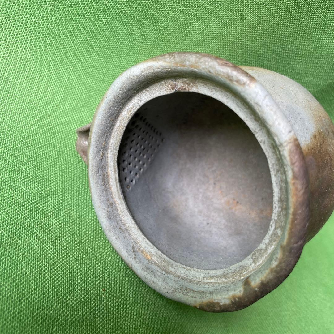 備前焼手びねり 宝瓶 竹摘み さんぎり①