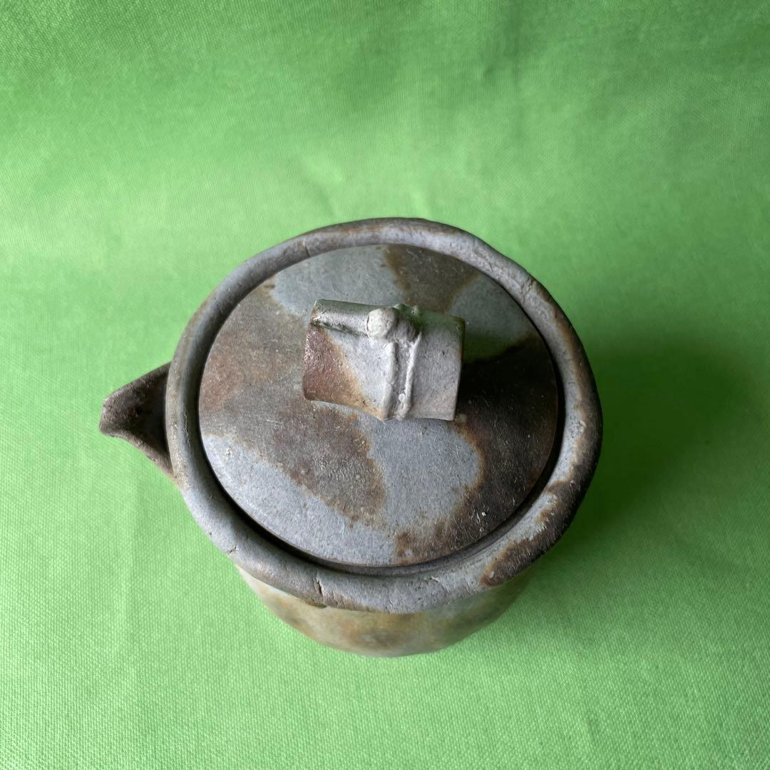 備前焼手びねり 宝瓶 竹摘み さんぎり①