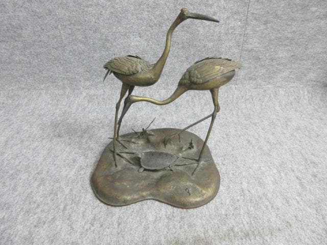 夫婦鶴に亀の置物 [B27867]
