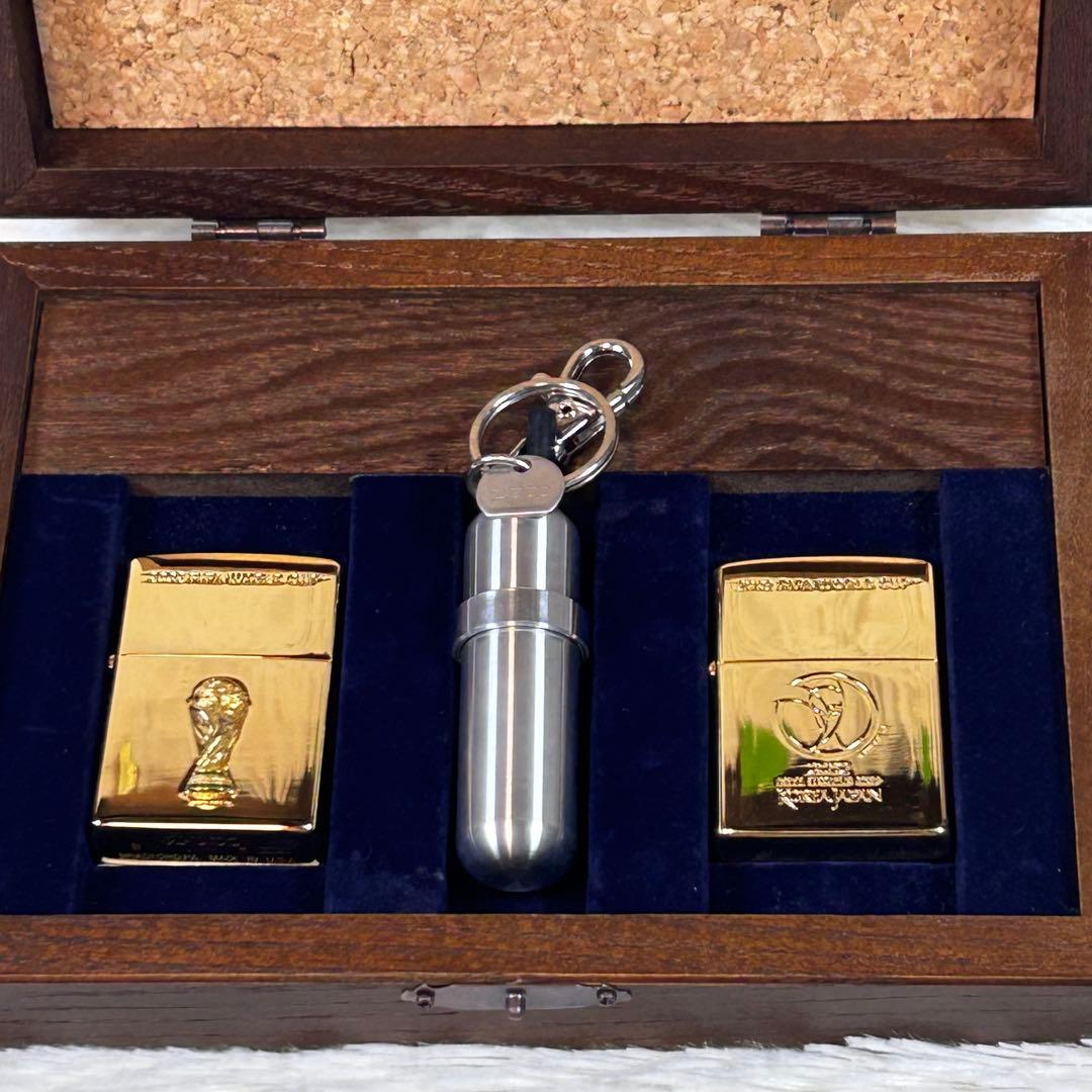 2002 FIFA World Cup 記念ジッポ ライターセット 金メッキ