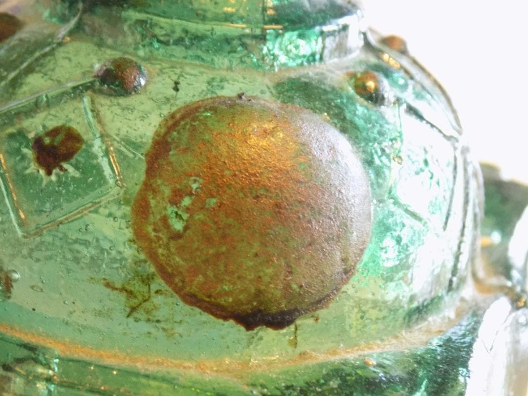 大珍品　日の丸と満州国旗があしらわれた古い灯油ランプ