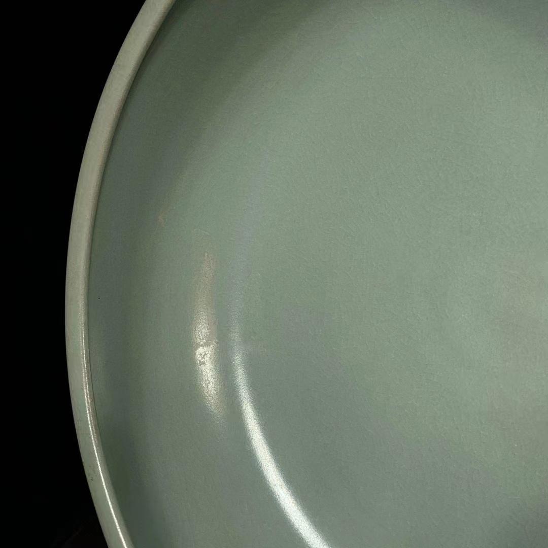 中国古美術・旧蔵の磁器・龍紋ペン洗い・26.5x9cm・置物・書・文房具・賞物