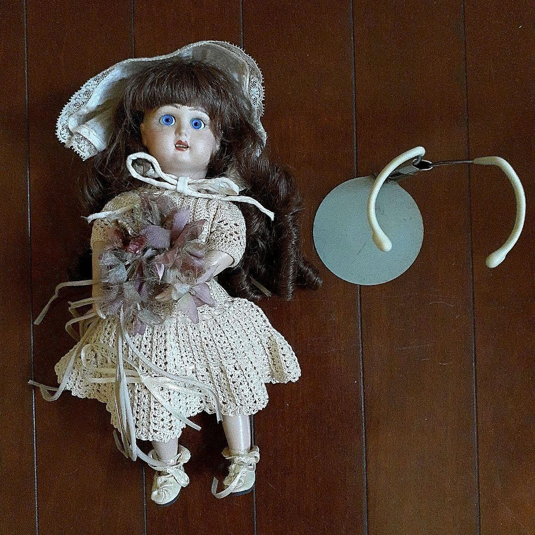 ⭐素敵！アンティークビスクドール、ドールスタンド付き　17