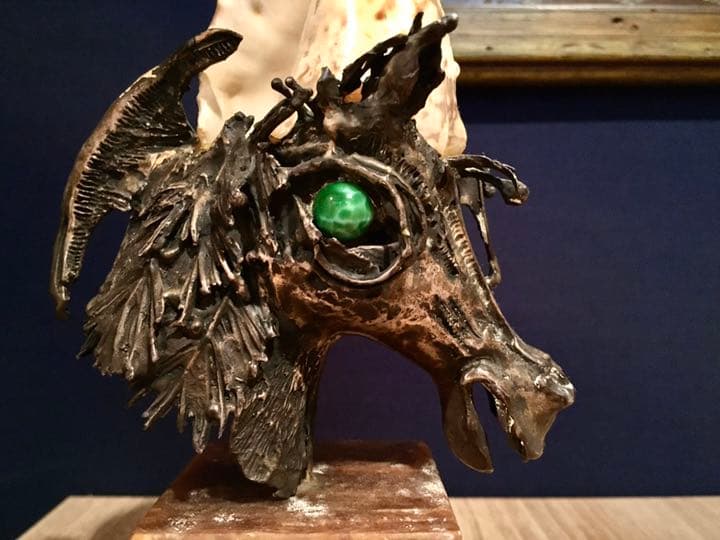 【骨董】馬の鉄製彫刻