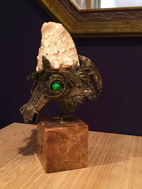 【骨董】馬の鉄製彫刻