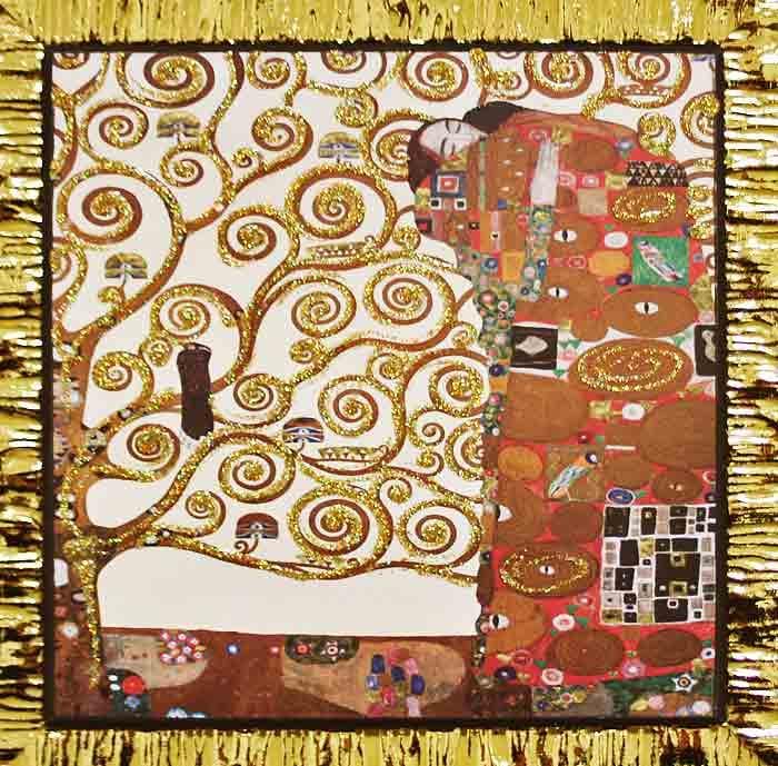 イタリア 額絵 アートフレーム クリムト 抱擁 分離派 1414-619G