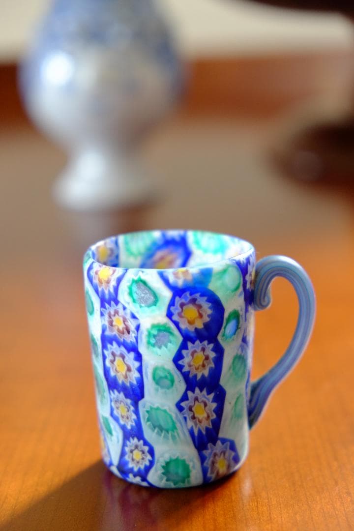 ミルフィオリ カップ＆ソーサー グラス 吹きガラス 作家 飯塚亜裕子 ムリーニ