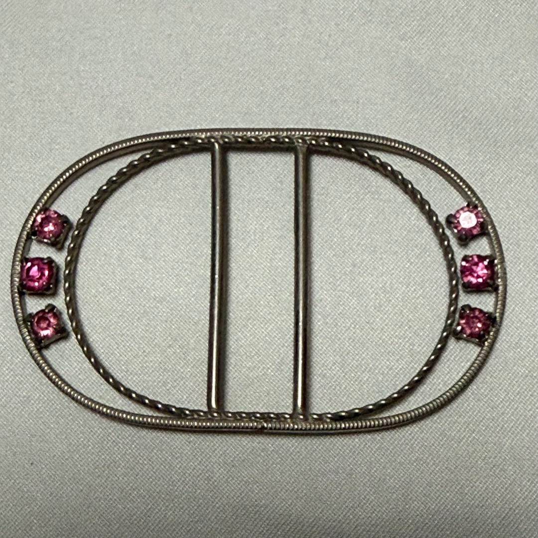 アンティーク 楕円形 ライトストーン バックル レトロ 7セット