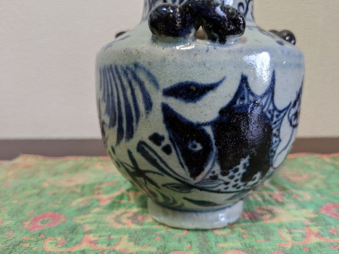 ⭐中国古陶磁 安南染付胴継ぎ小壺瓶！遺品少数 明時代 古美術 骨董品