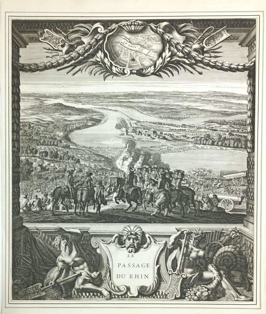 お値下げ　額装品　1673年　J.DOLIVAR 「ライン侵攻の図」稀少　美品