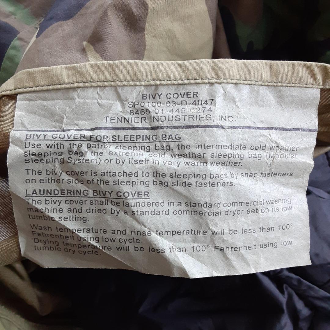 美品◎テナーインダストリーズ モジュラー寝袋 黒 カモフラ シュラフ 米陸軍