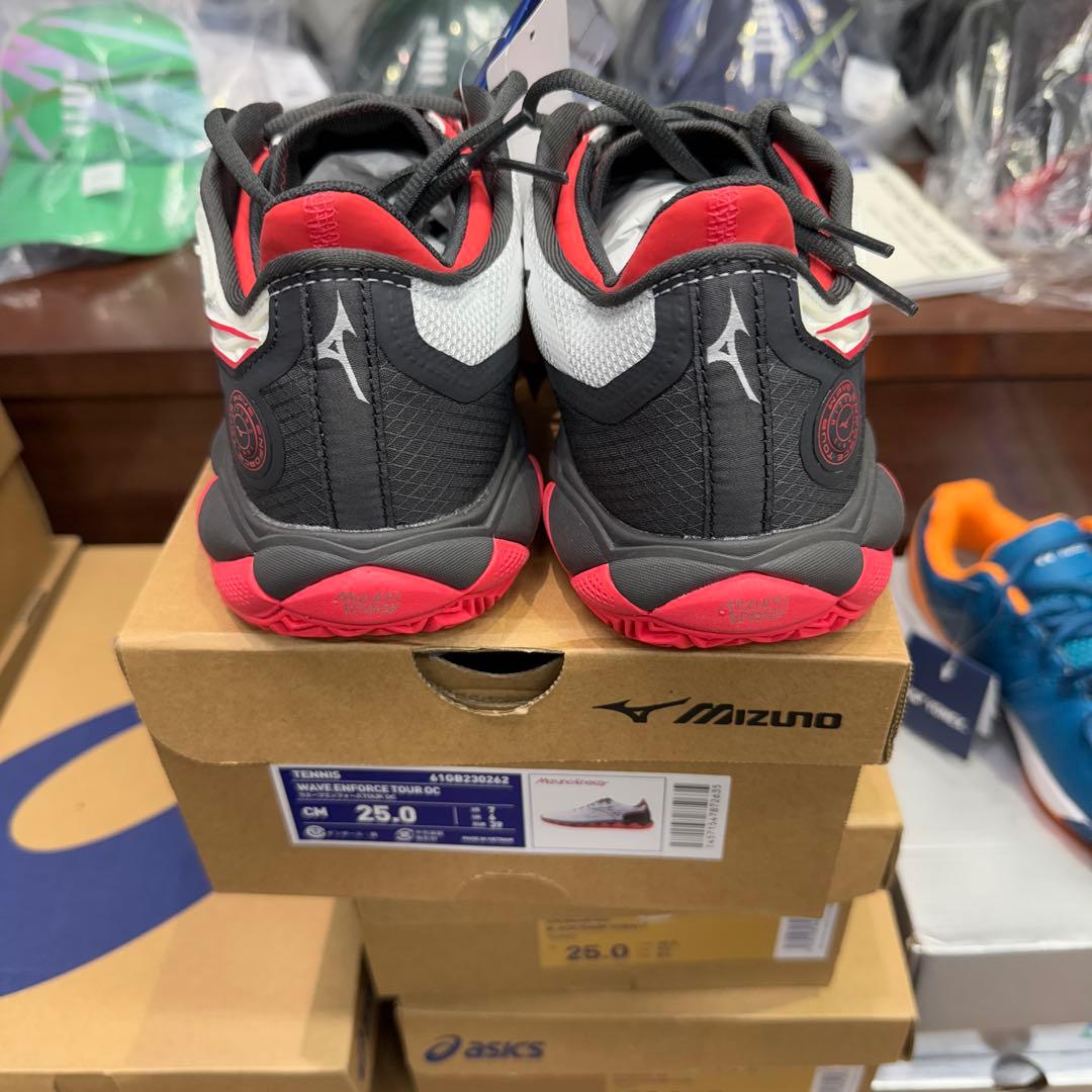 Mizuno テニスシューズ 25.0 cm ホワイト/ブラック/レッド
