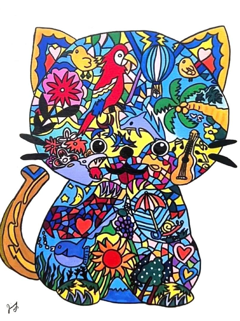 SALE【F6号】ジミー大西（ゴリラ）手描き/表裏サイン有り/油彩/アクリル/絵