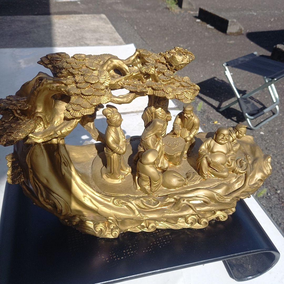 道教の八仙をモチーフにした置物　幅38cm