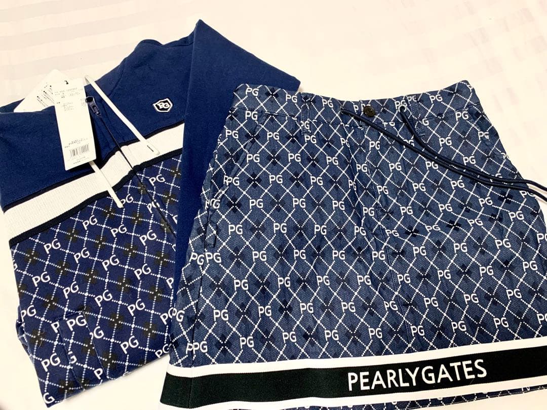 パーリーゲイツ　パーカー　スカート　ニット帽　レディース　新品　ネイビー