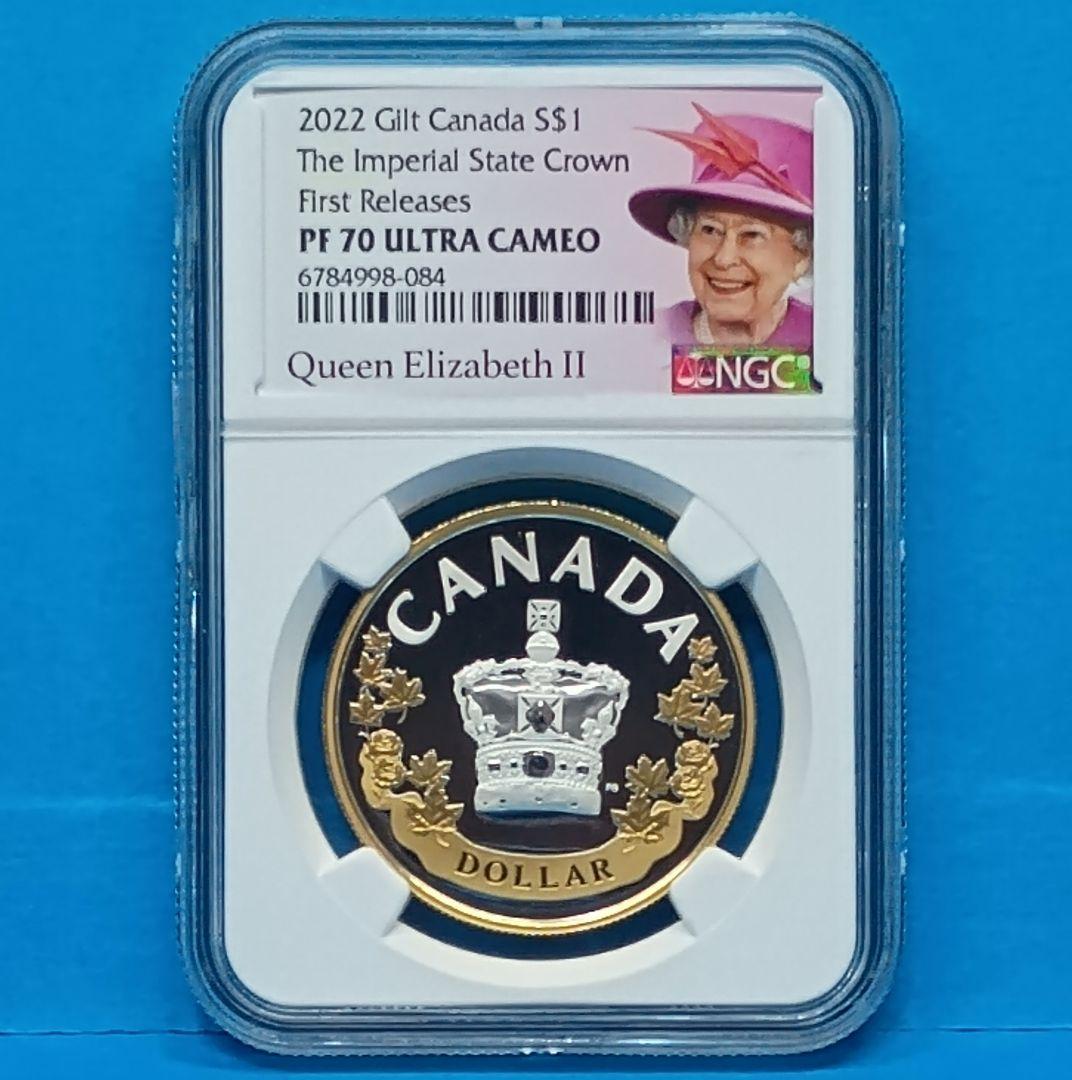 2022 大英帝国王冠 Gilt $1 プルーフ銀貨 NGC PF70UCFR