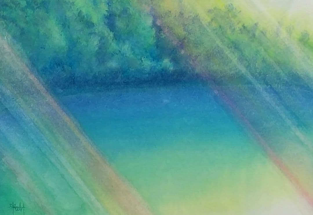 癒しの水彩画940 湖水