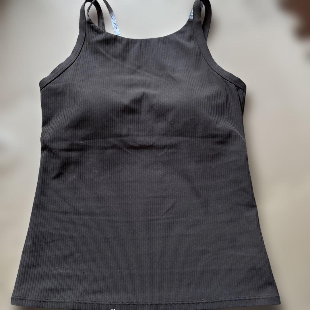 SUKALA ダブルストラップリブロゴタンクトップM