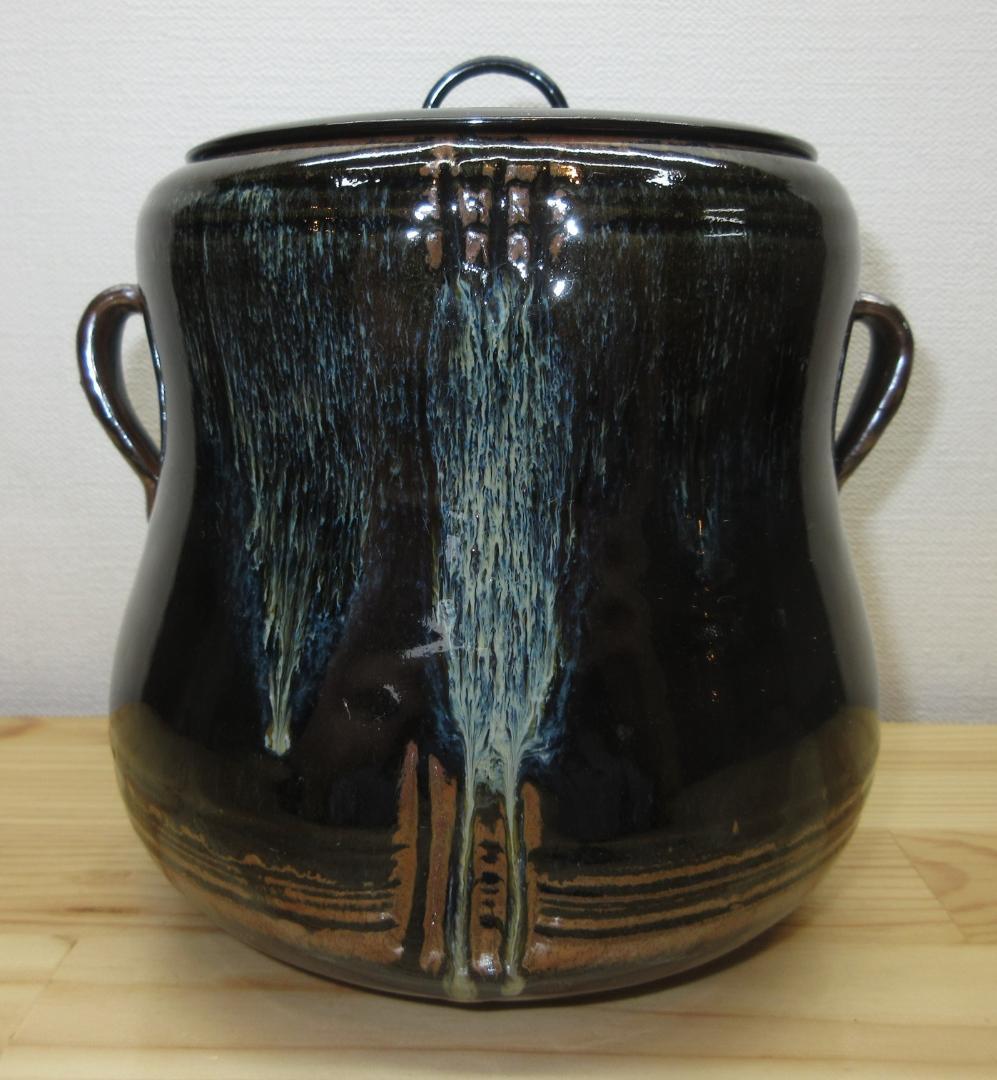 送料込【逢絢亭】茶道具 水指 比古焼 耳付 英彦山 寿山作 共箱入り