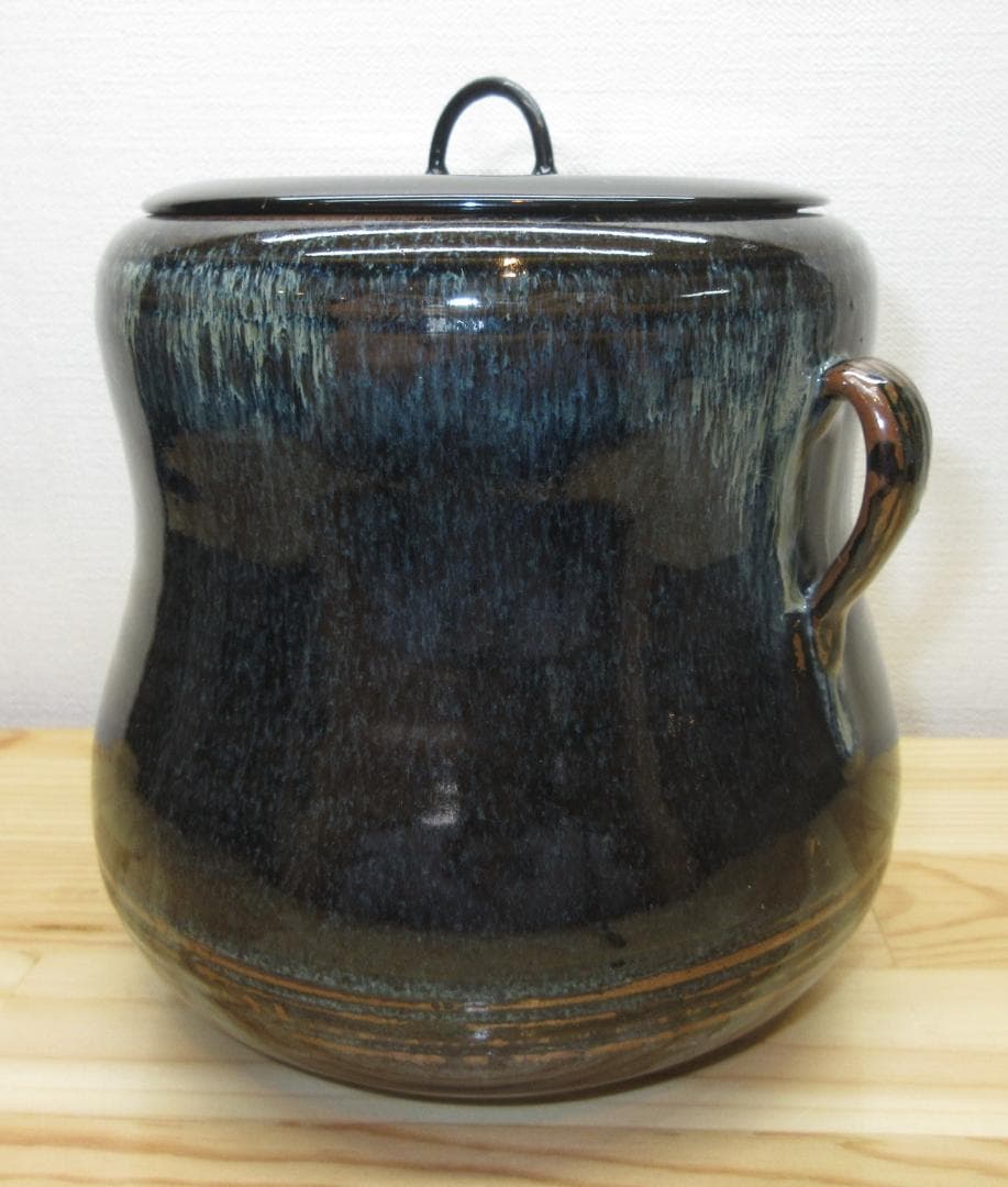 送料込【逢絢亭】茶道具 水指 比古焼 耳付 英彦山 寿山作 共箱入り