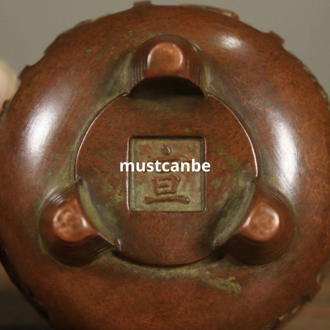 銅器 十二支竜 三足香炉 香道具 茶道具 工芸品 置物