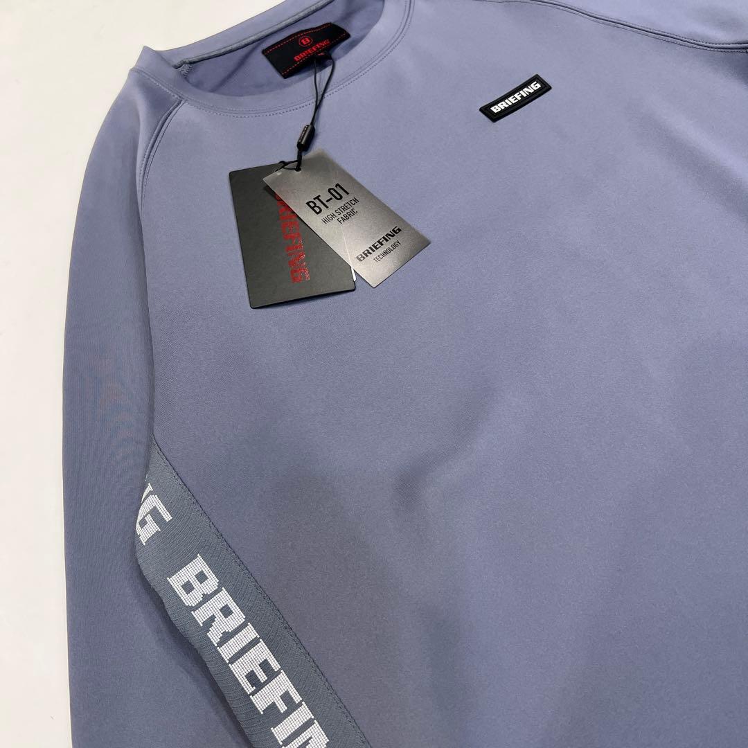 新品　BRIEFING SIDE LOGO LINE CREW NECK M