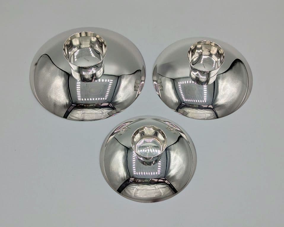 純銀　三重盃　天賞堂　桐箱付き　純銀刻印あり　東芝