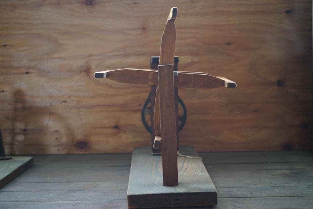 稀少/アンティーク/当時物/蔵出し/古道具/鉄製/糸巻き機/糸巻き/歯車/