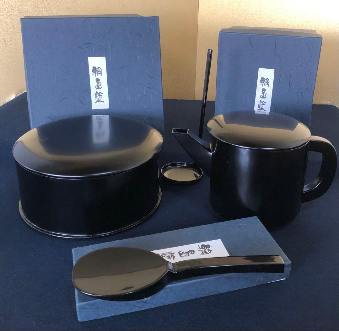 《R》輪島塗 懐石道具4点組 木製漆器 元箱 260202く3