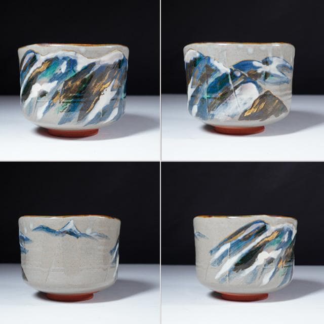 永楽即全　乾山写雪峰茶碗　共箱　茶道具　永楽善五郎　千家十職　京焼