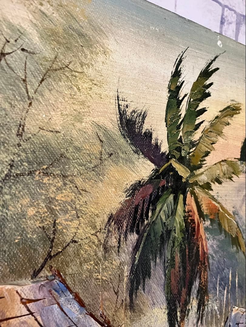 ビンテージ品★KN作・風景画・肉筆の油彩画