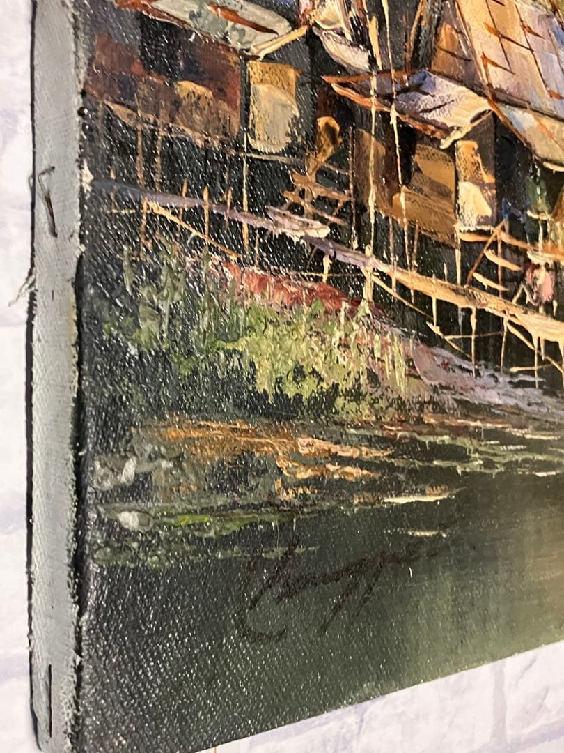 ビンテージ品★KN作・風景画・肉筆の油彩画