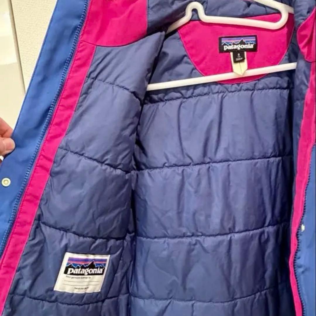 Patagonia キッズ用スキーウェア（上下セット）ピンク/ブルー