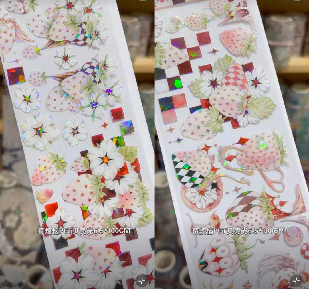 【バラ売りOK】苺＆花柄マスキングテープ 巻売り 3個セット