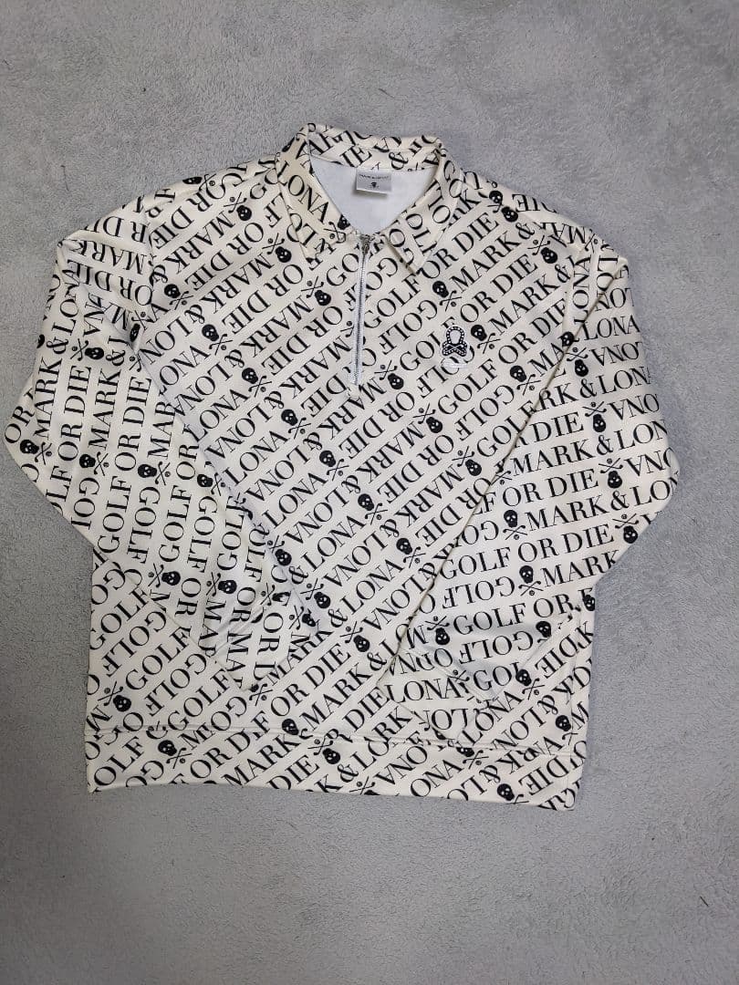 MARK & LONA ロゴプリント ジップアップシャツ