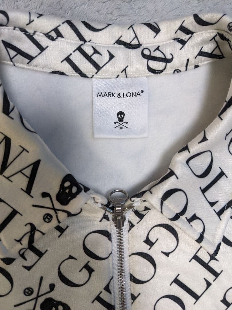 MARK & LONA ロゴプリント ジップアップシャツ