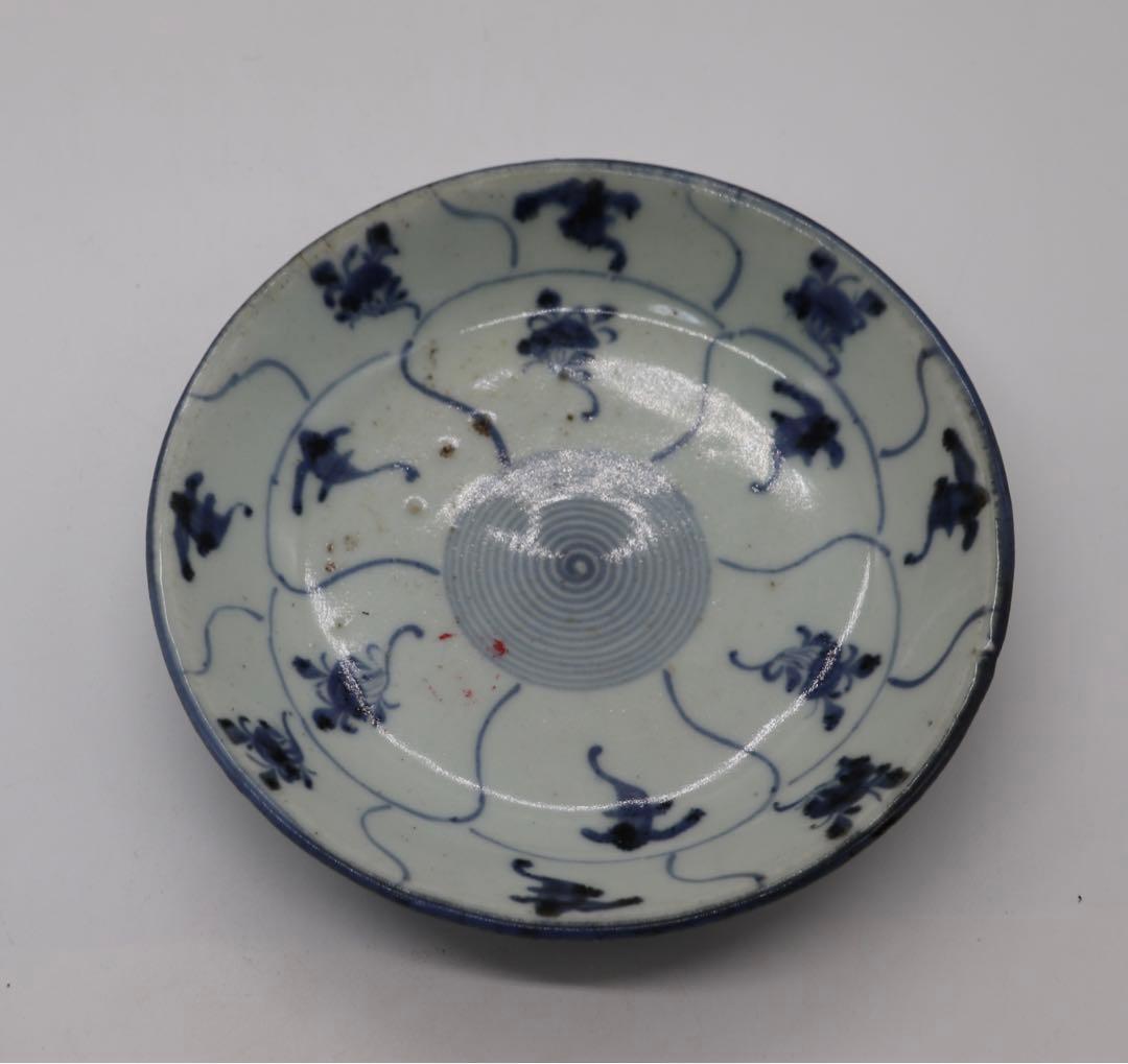 中国　清時代　染付大皿5点　アンティーク　送料込み0122