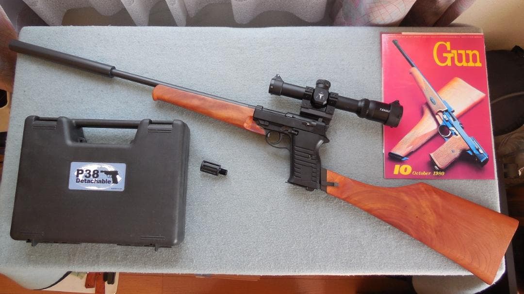 マルゼン ワルサーP38 デタッチャブル本体+木製ストック+写真の物