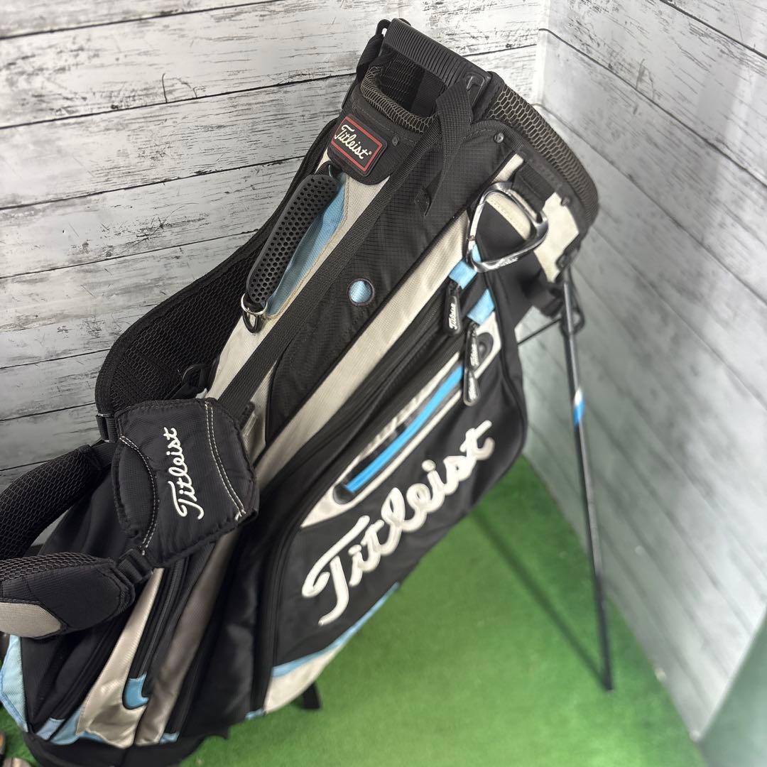 Titleist キャディバッグ スタンド付き 黒/青