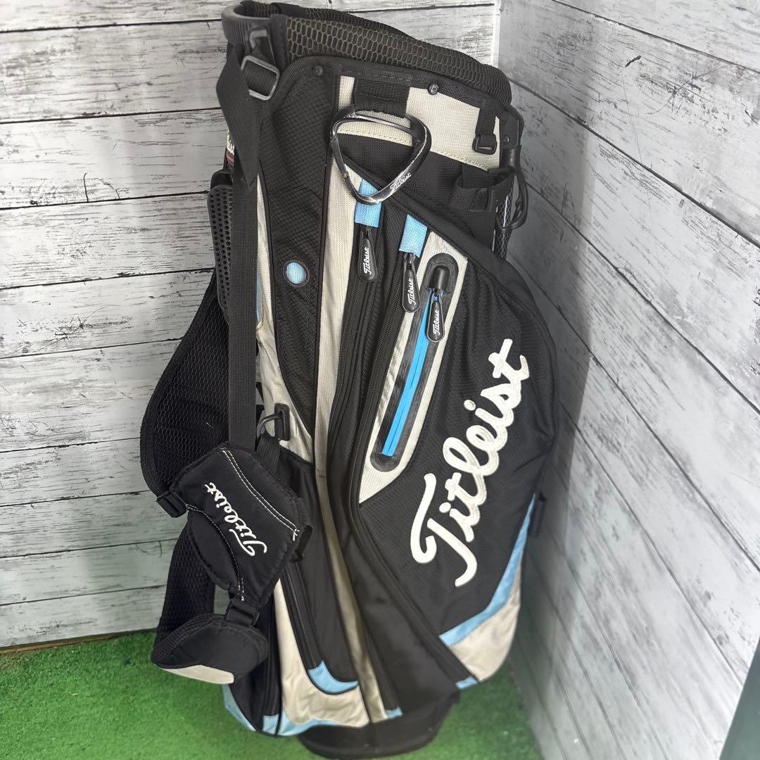 Titleist キャディバッグ スタンド付き 黒/青