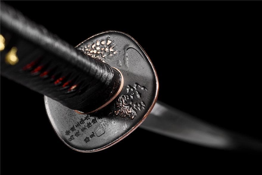 【墨痕】石洗模様スチールリング模様武士刀日本刀 模造刀 居合刀