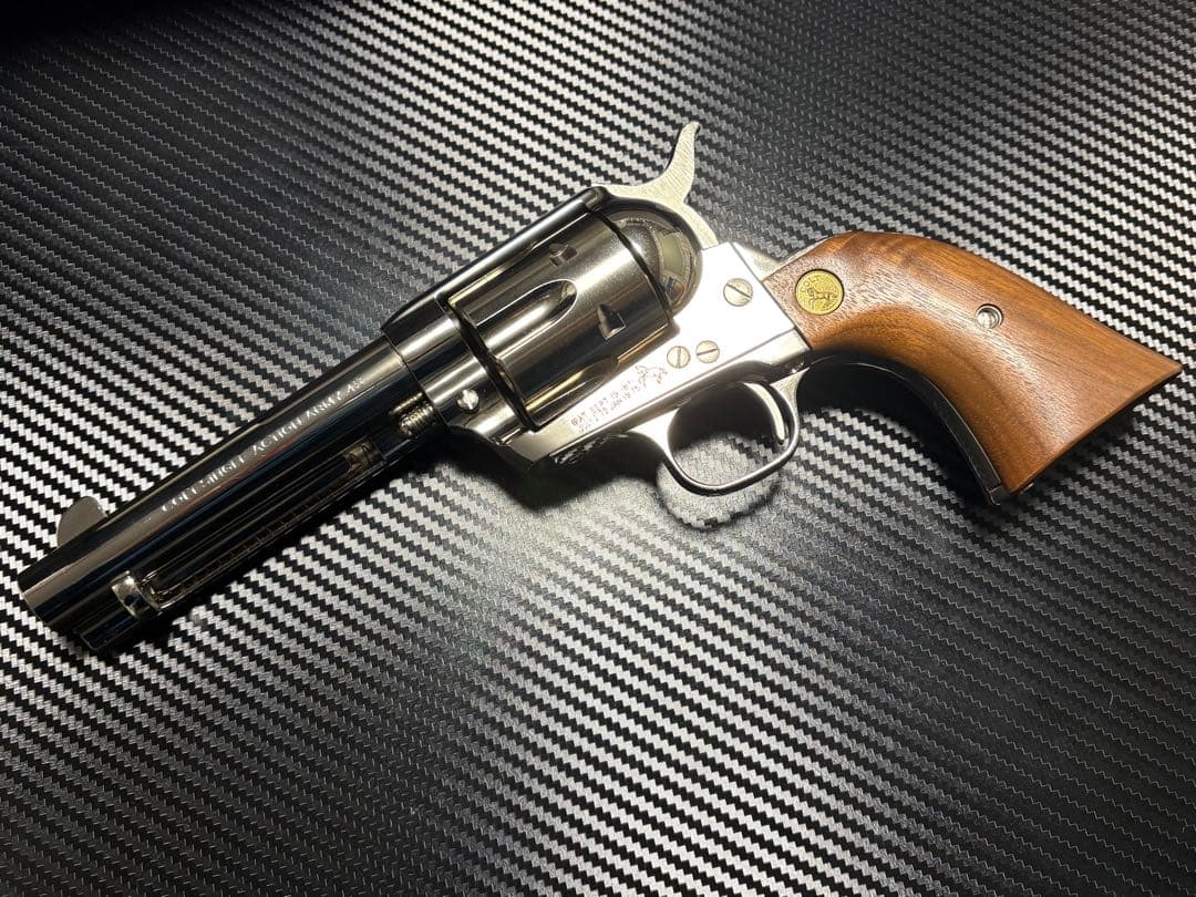 タナカワークス　コルトSAA シビリアン　ニッケルフィニッシュ　木製グリップ