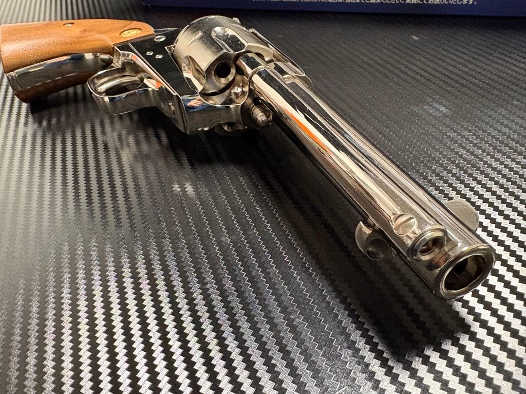 タナカワークス　コルトSAA シビリアン　ニッケルフィニッシュ　木製グリップ