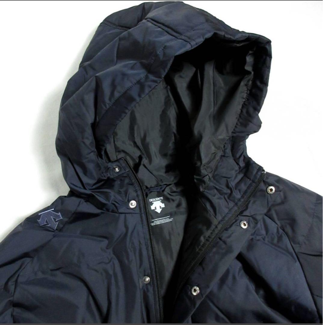 DESCENTE ダウンロングコート 紺 メンズ L 未使用 定価2.6万