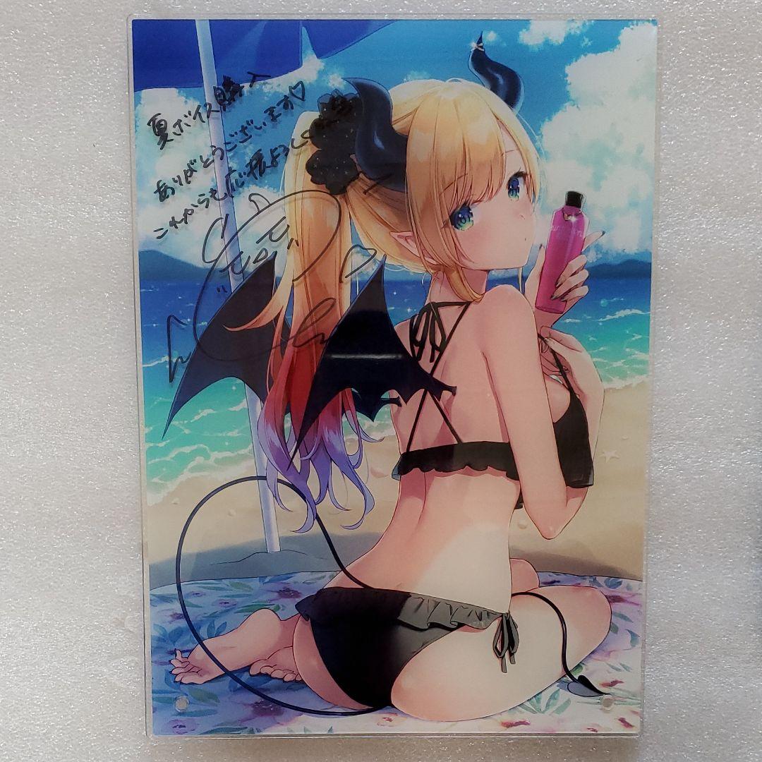 ホロライブ 癒月ちょこ 直筆サイン入りポストカード&水着アクリルスタンド