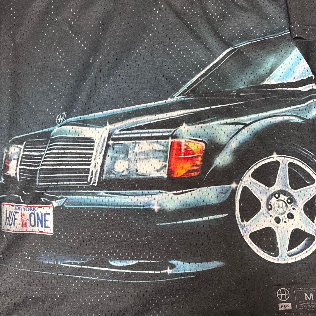 HUF 車プリント メッシュシャツ M