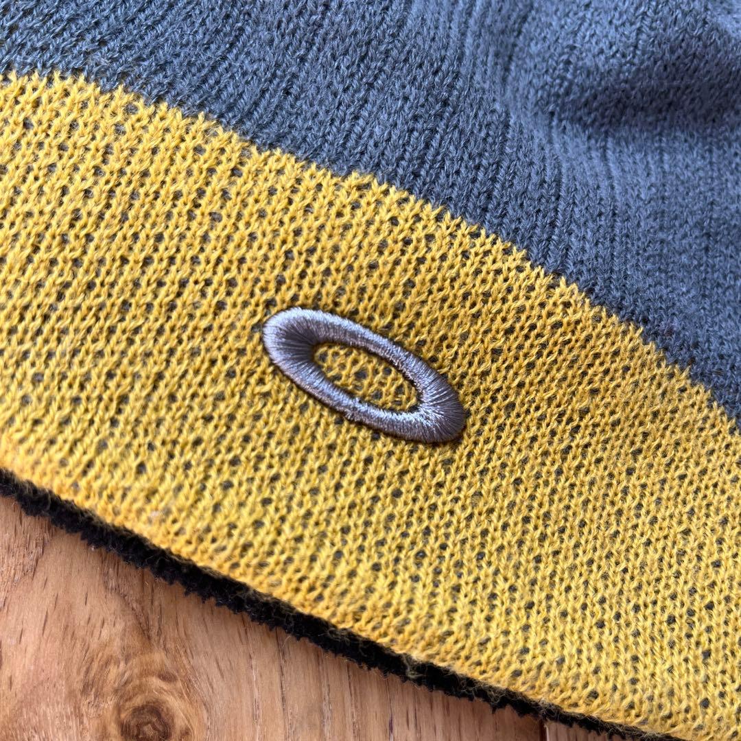 90s　オールド　オークリー　赤タグ　ニット帽　グレー　帽子　ビーニー　テック