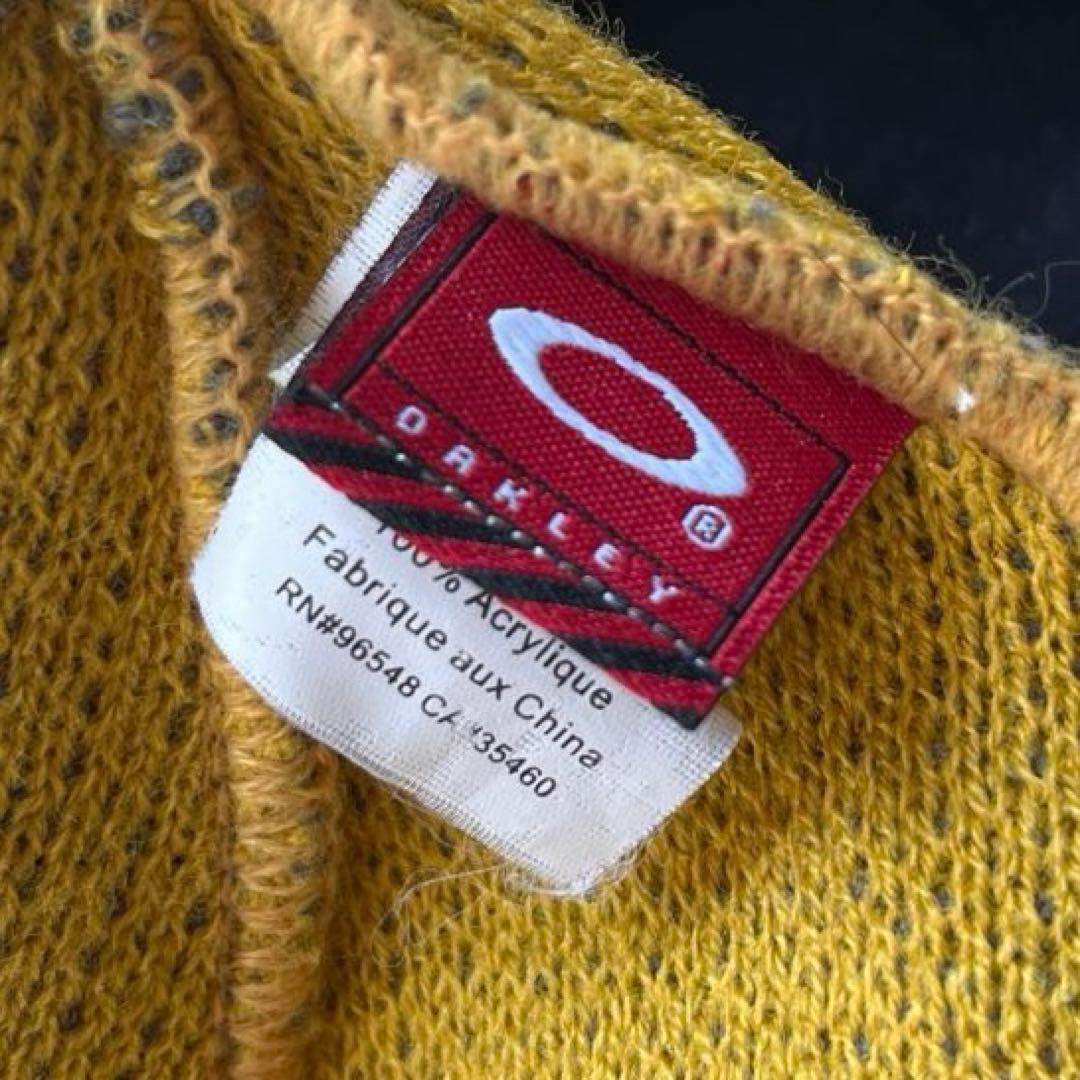 90s　オールド　オークリー　赤タグ　ニット帽　グレー　帽子　ビーニー　テック