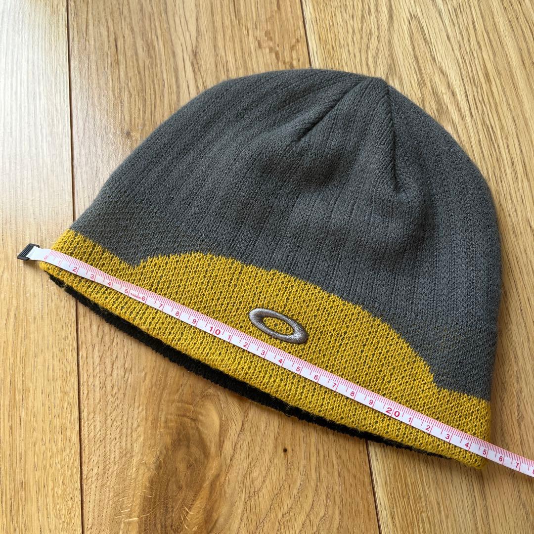90s　オールド　オークリー　赤タグ　ニット帽　グレー　帽子　ビーニー　テック