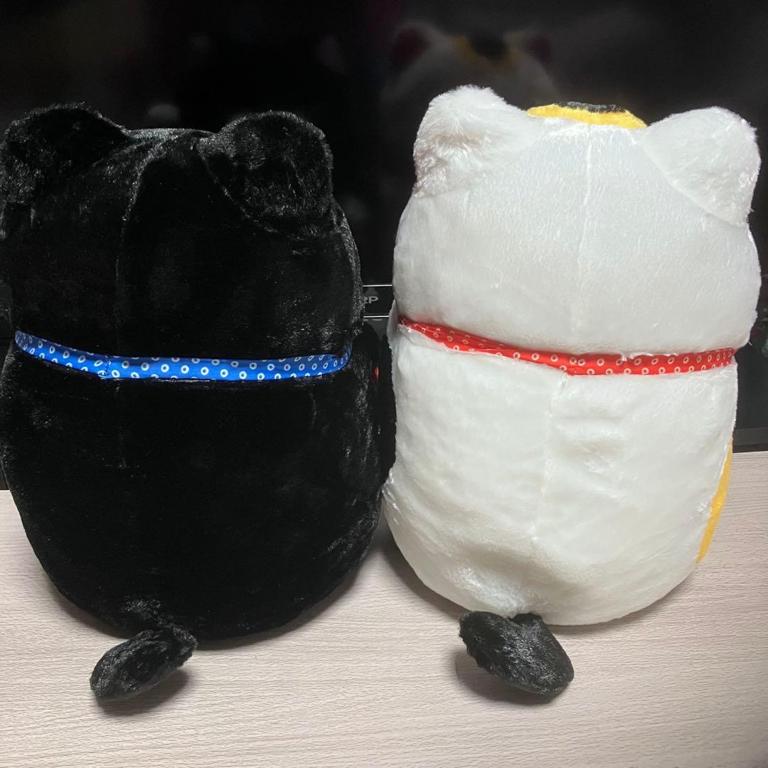 ひげまんじゅう　招き猫　其の壱　BIGぬいぐるみ 黒豆　まねこ